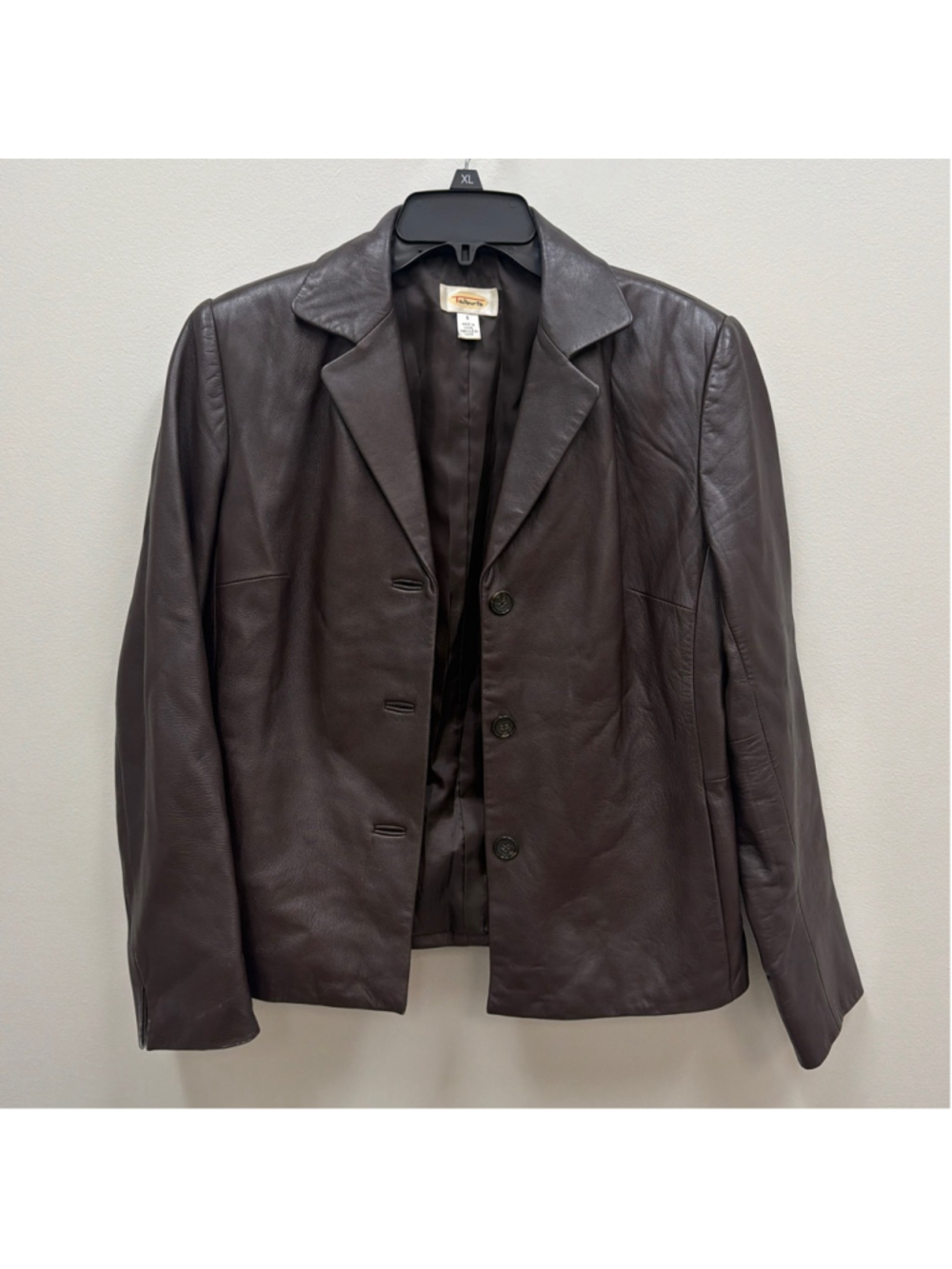 Talbots 100% Leather Brown Womens Blazer Jacket Sz 8!